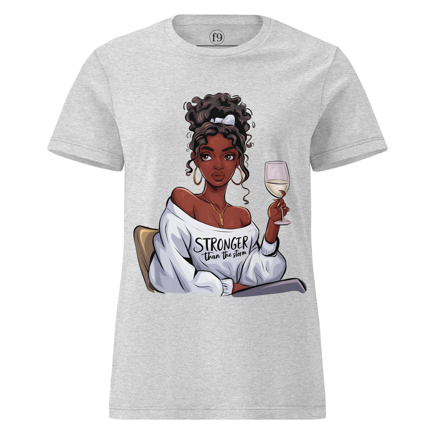 Be Stronger Than Storm Women’s Basic Softstyle T-Shirt in black with bold print