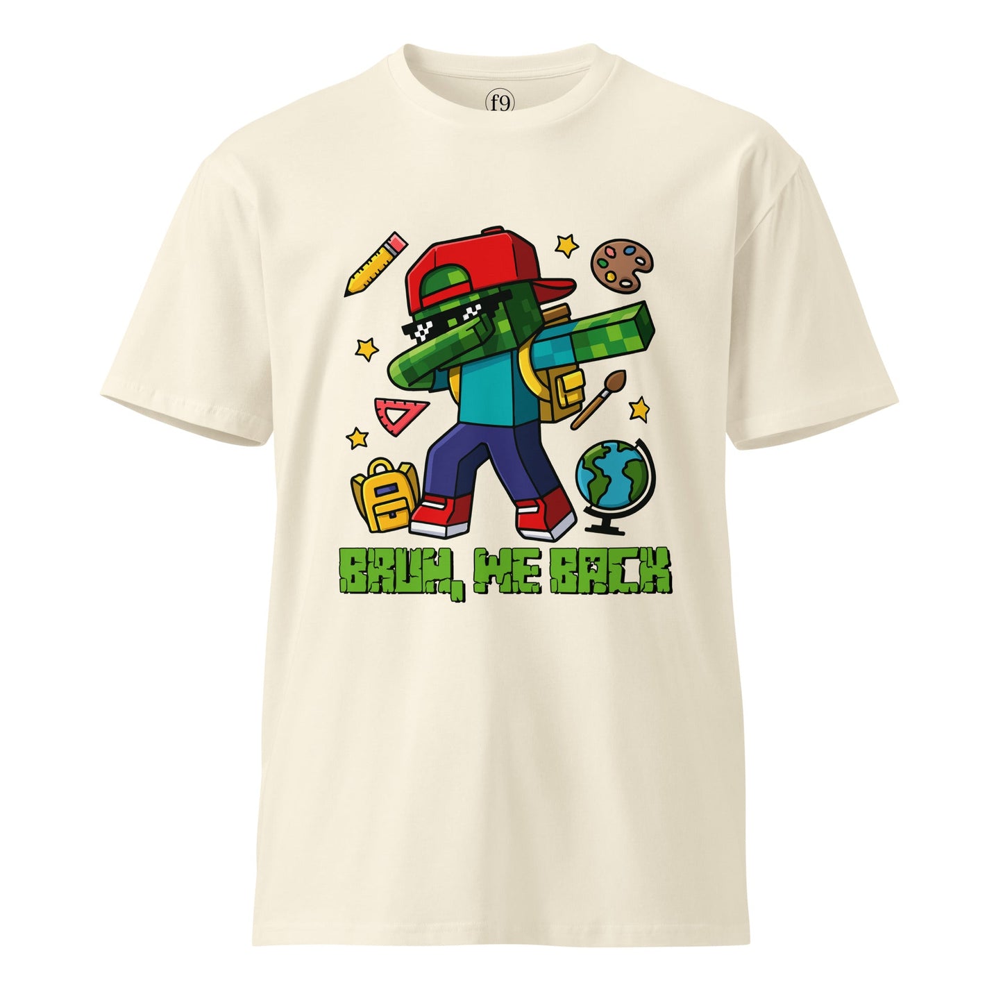 Bruh, We Back Pixel Zombie T-Shirt – Unisex Funny Gamer Style Back to School Premium Tee - f9artist