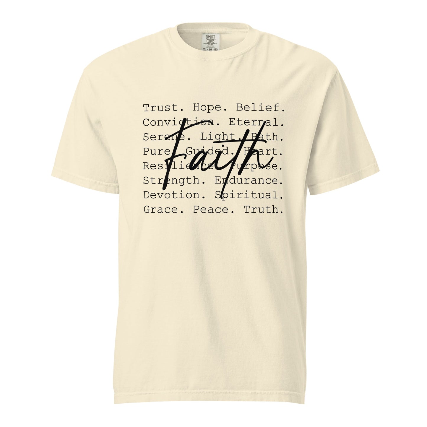 Comfort Colors Faith Inspiration T-Shirt | Trust, Hope, Belief, Spiritual Quote Tee | Christian Gift | Minimalist Shirt