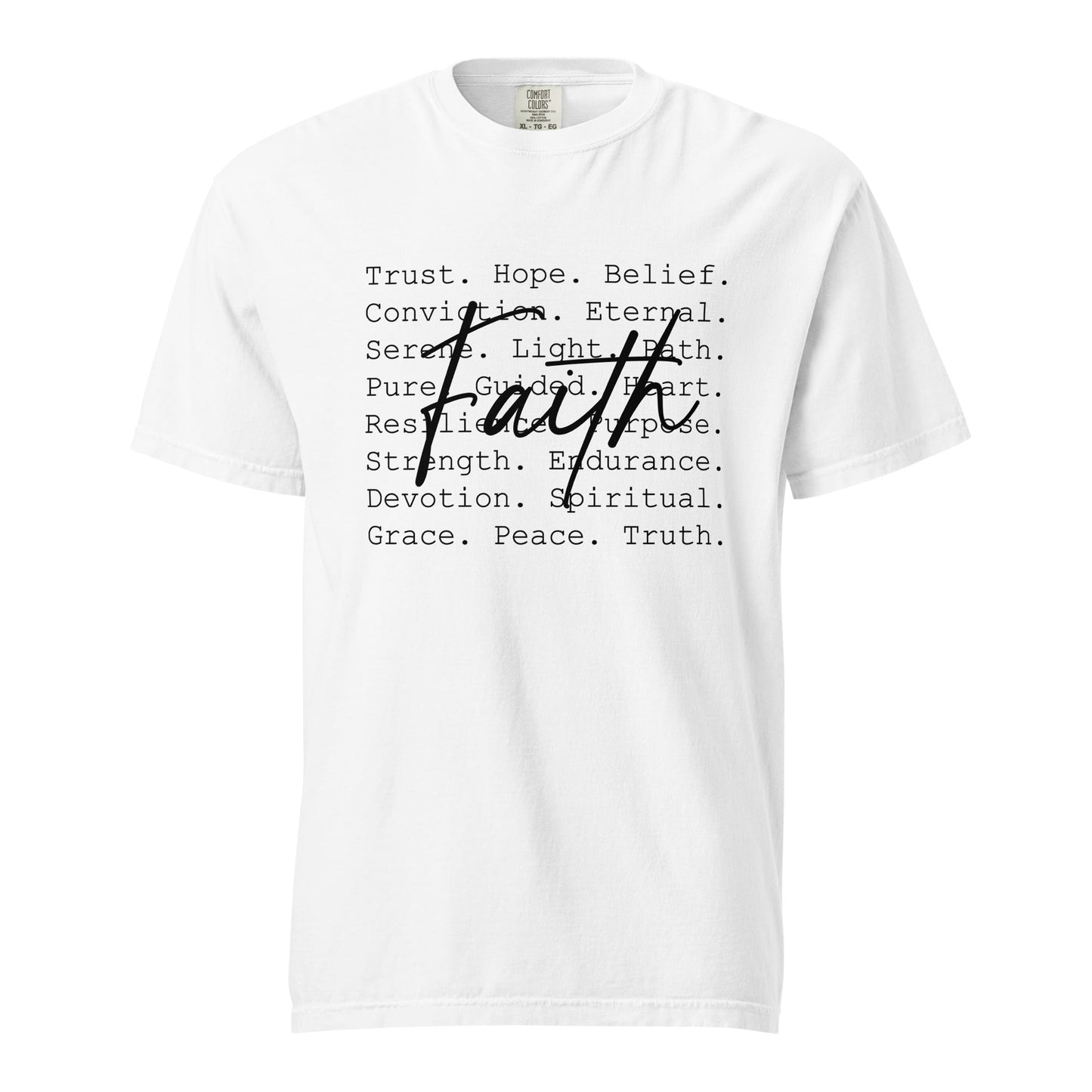 Comfort Colors Faith Inspiration T-Shirt | Trust, Hope, Belief, Spiritual Quote Tee | Christian Gift | Scripture Shirt