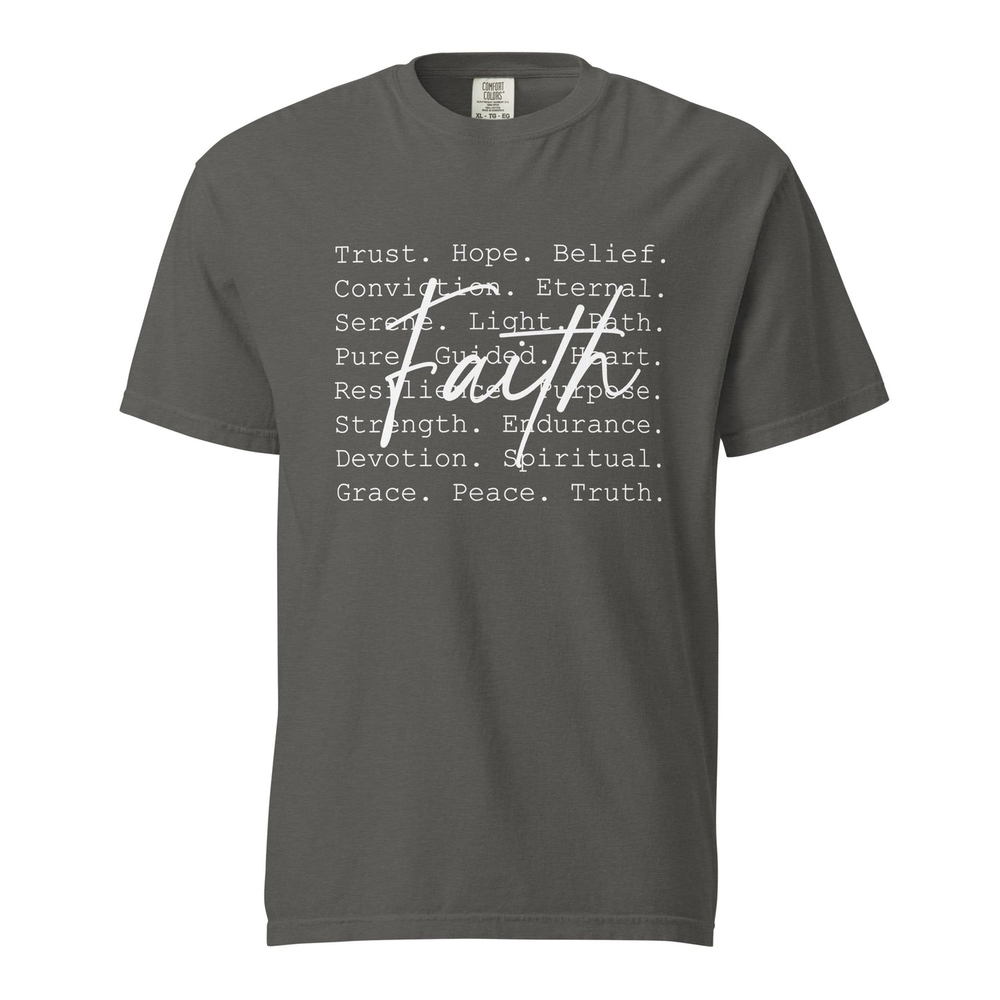 Comfort Colors Faith Inspiration T-Shirt | Trust, Hope, Belief, Spiritual Quote Tee | Christian Gift | Minimalist Shirt