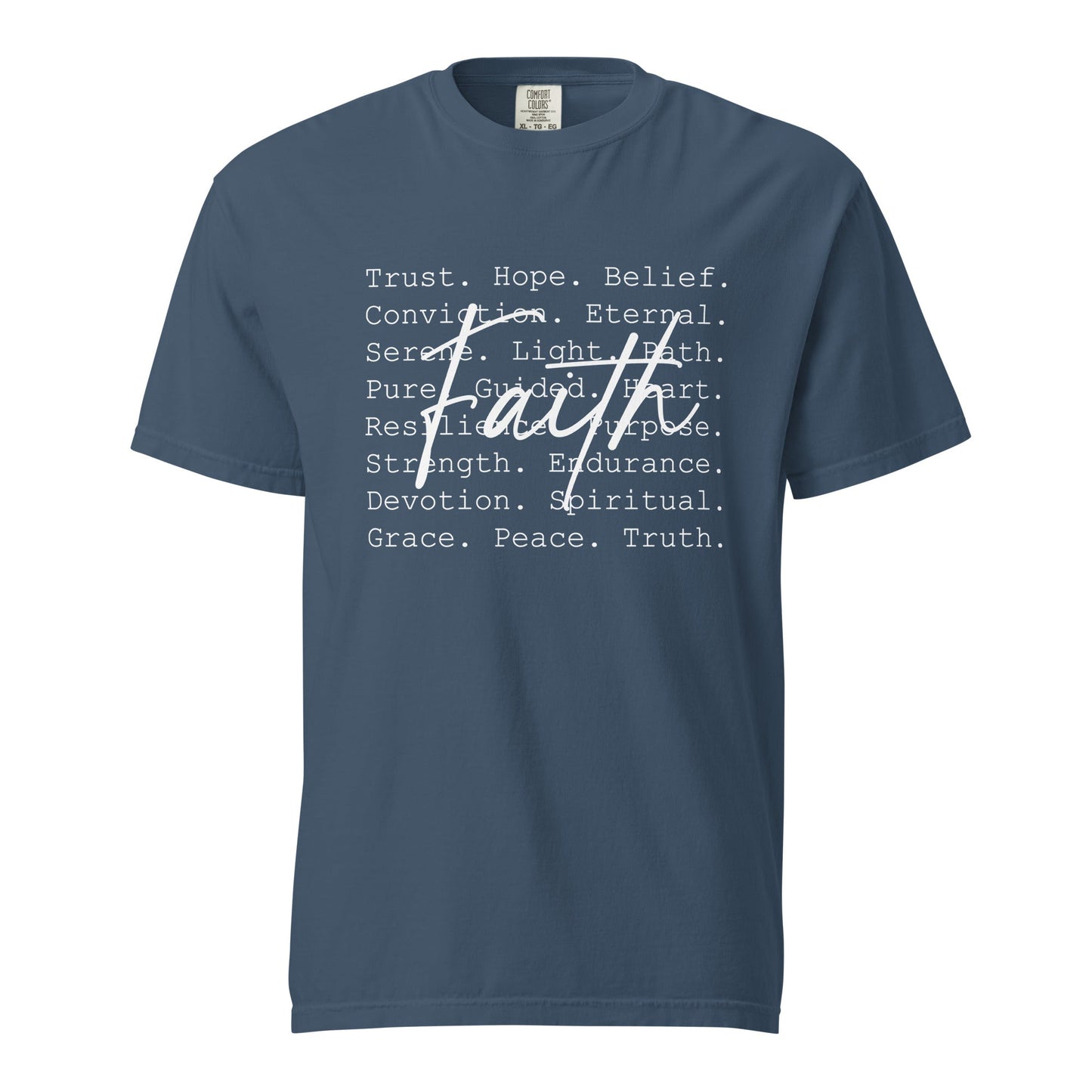 Comfort Colors Faith Inspiration T-Shirt | Trust, Hope, Belief, Spiritual Quote Tee | Christian Gift | Scripture Shirt