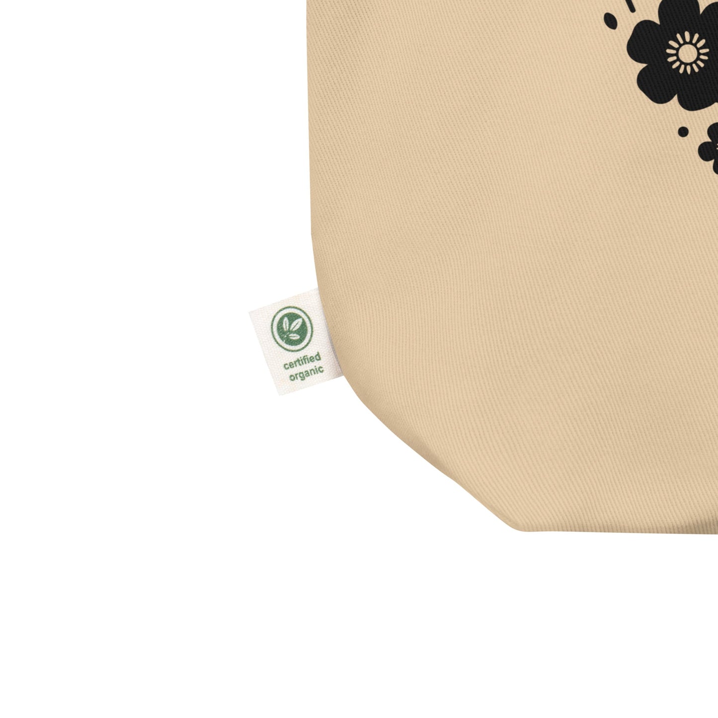 Eco Tote Bag with Floral Heart Design - f9artist