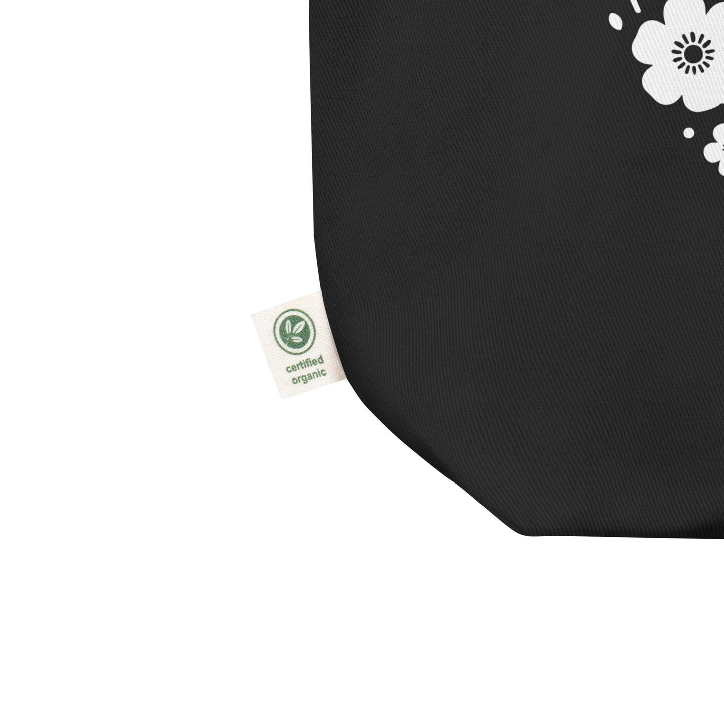 Eco Tote Bag with Floral Heart Design - f9artist