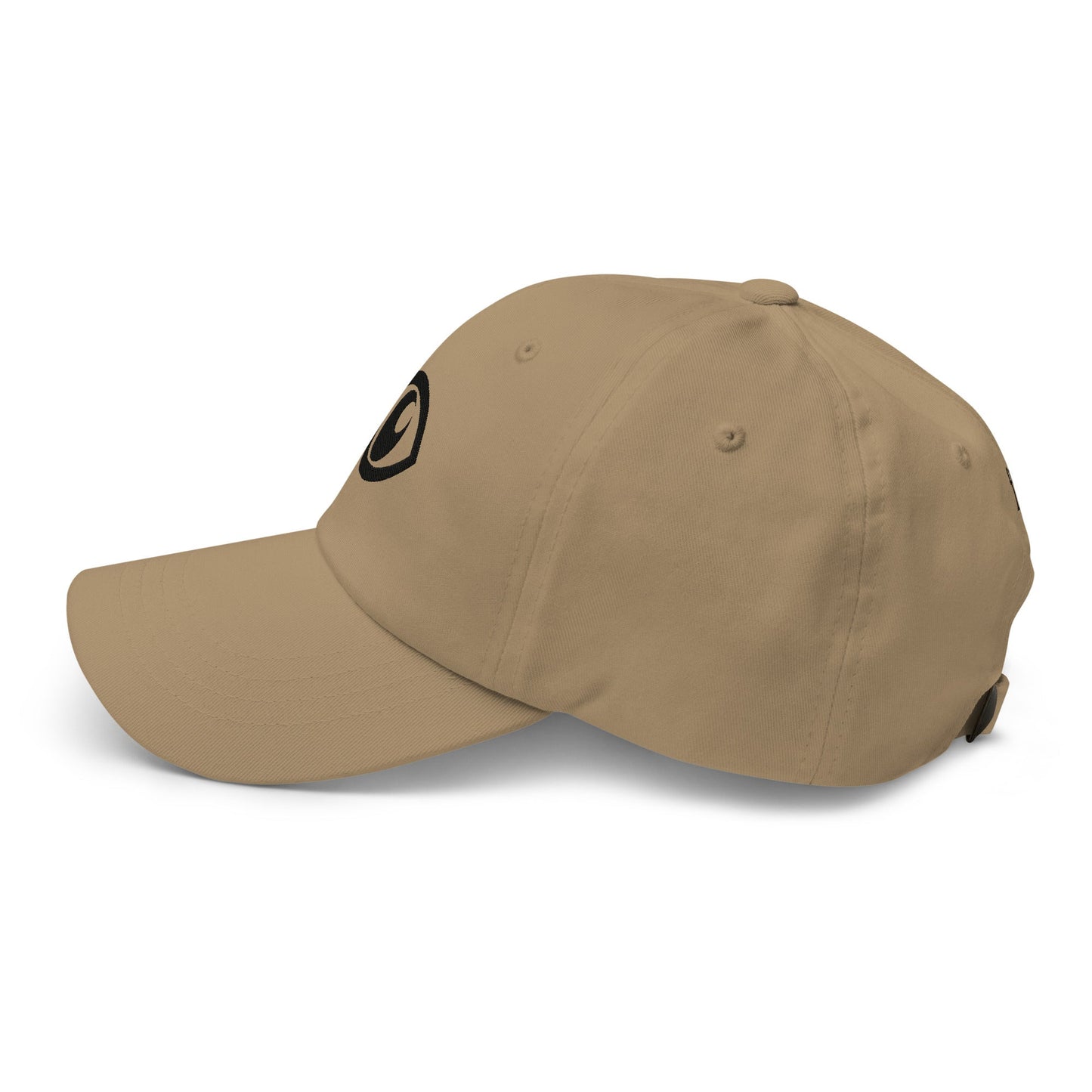 EYE Embroidered Classic Dad Hat with bold eye design on black cotton cap