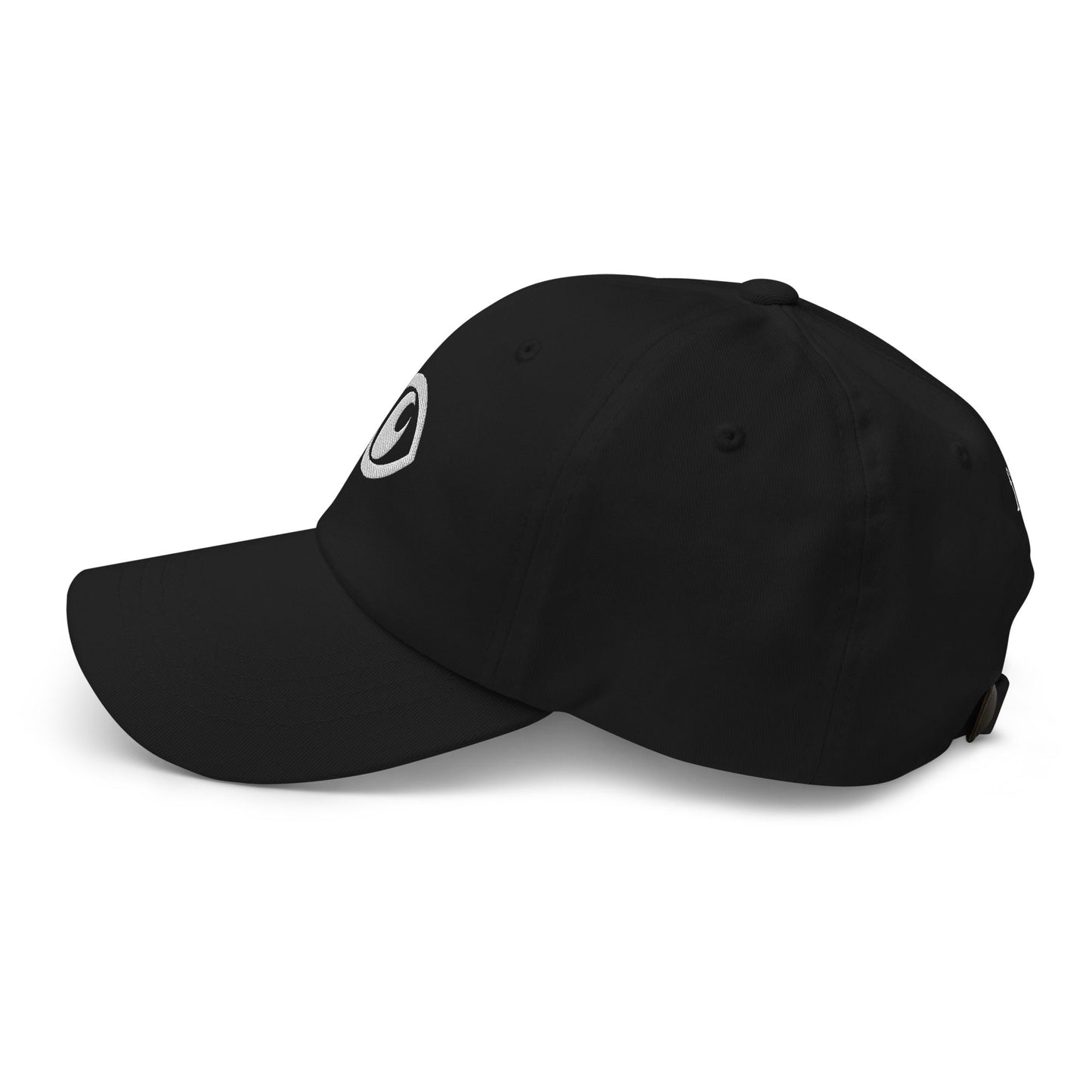 EYE Embroidered Classic Dad Hat with bold eye design on black cotton cap