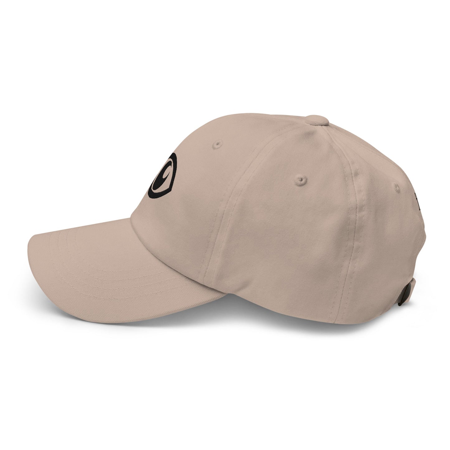 EYE Embroidered Classic Dad Hat with bold eye design on black cotton cap