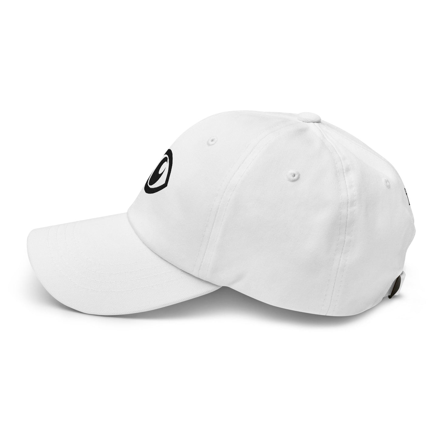 EYE Embroidered Classic Dad Hat with bold eye design on black cotton cap
