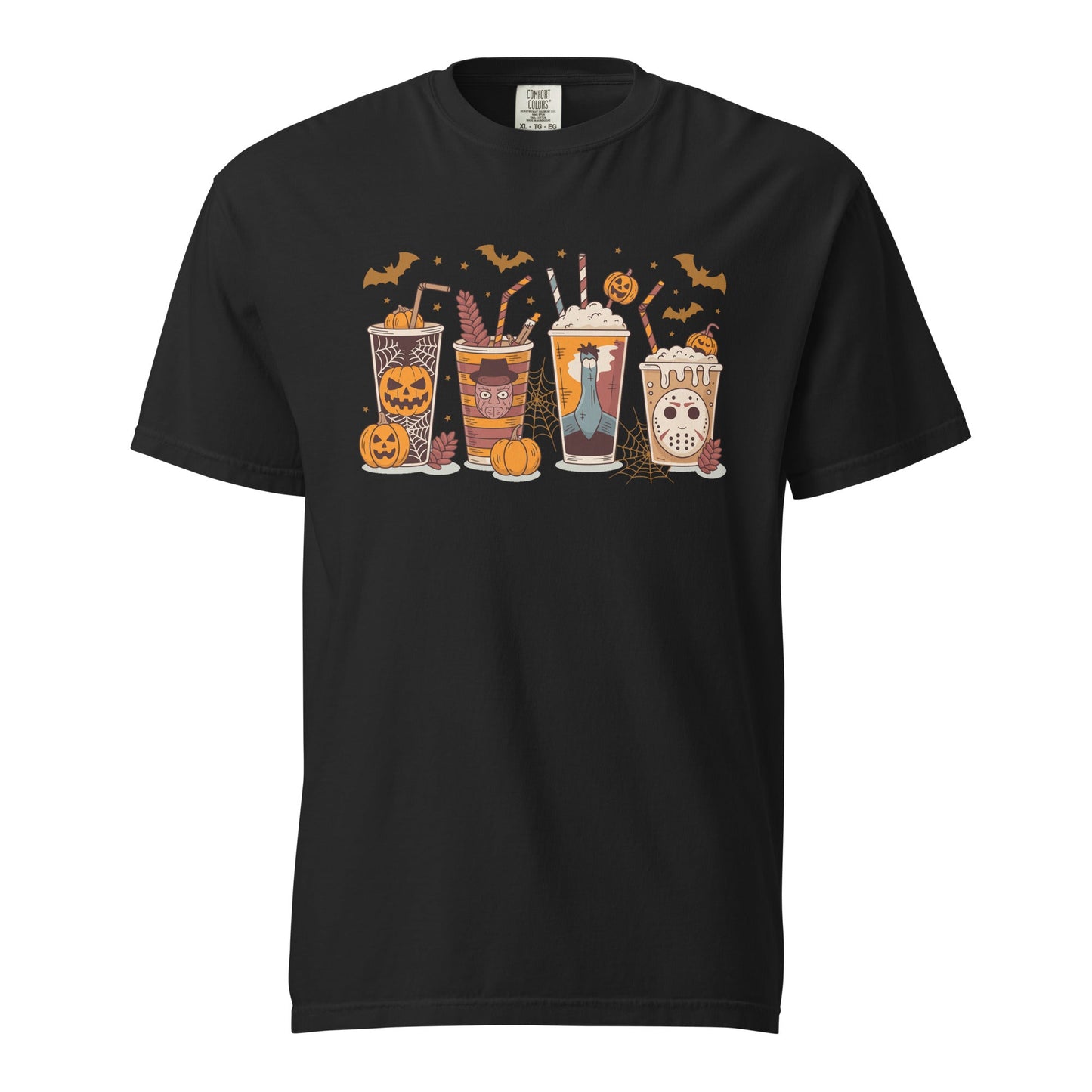 Halloween Coffee Cups Sweatshirt | Cozy Spooky Season Pumpkin Latte Pullover - f9artist