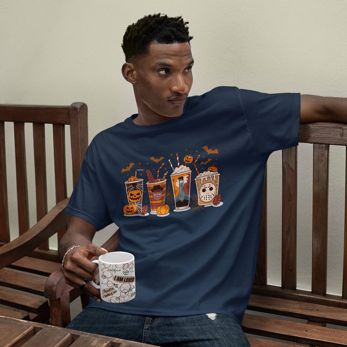 Halloween Coffee Cups Sweatshirt | Cozy Spooky Season Pumpkin Latte Pullover - f9artist