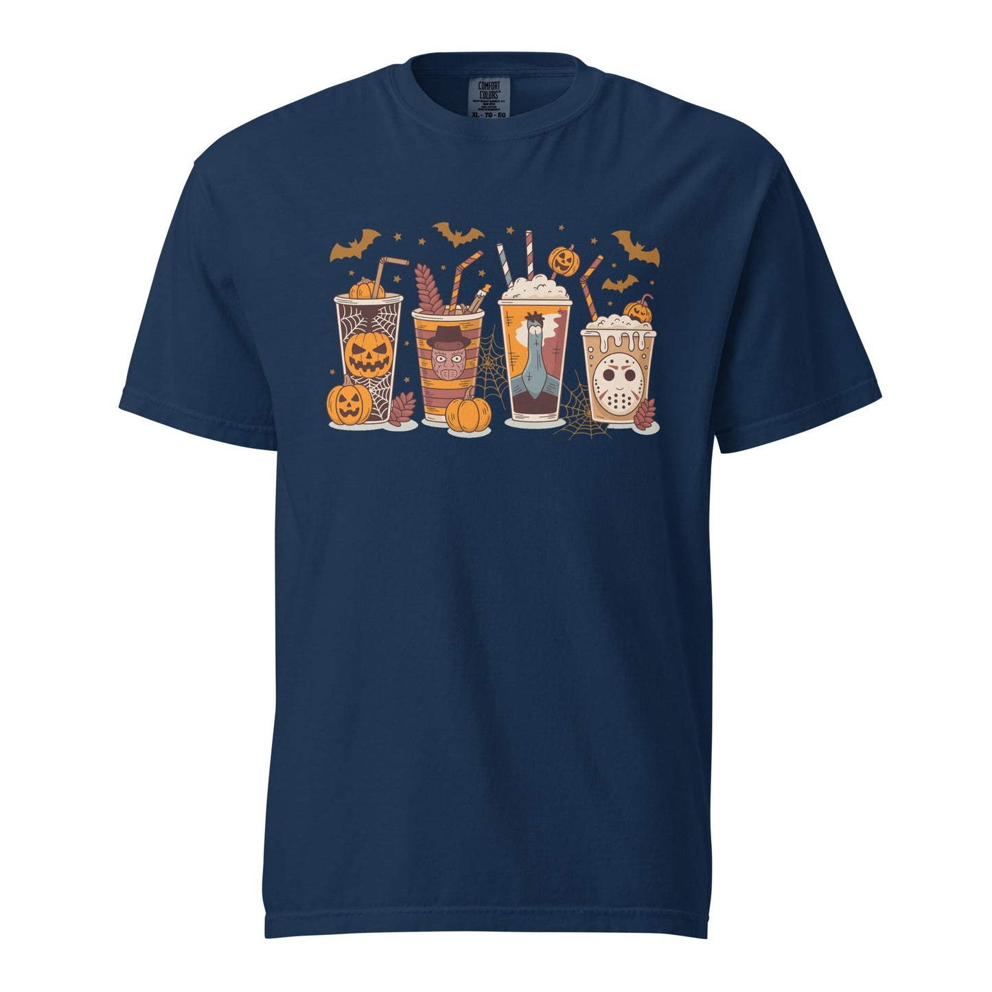 Halloween Coffee Cups Sweatshirt | Cozy Spooky Season Pumpkin Latte Pullover - f9artist