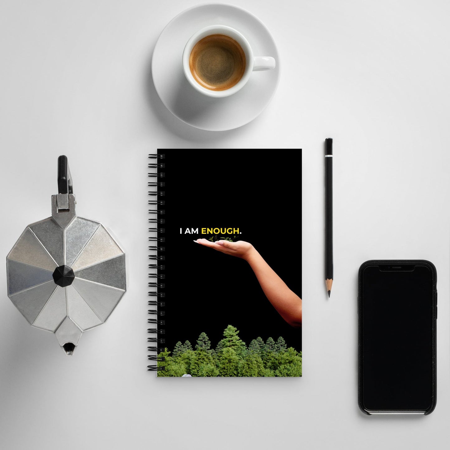I Am Enough | Affirmation Cover Spiral Notebook - f9artist