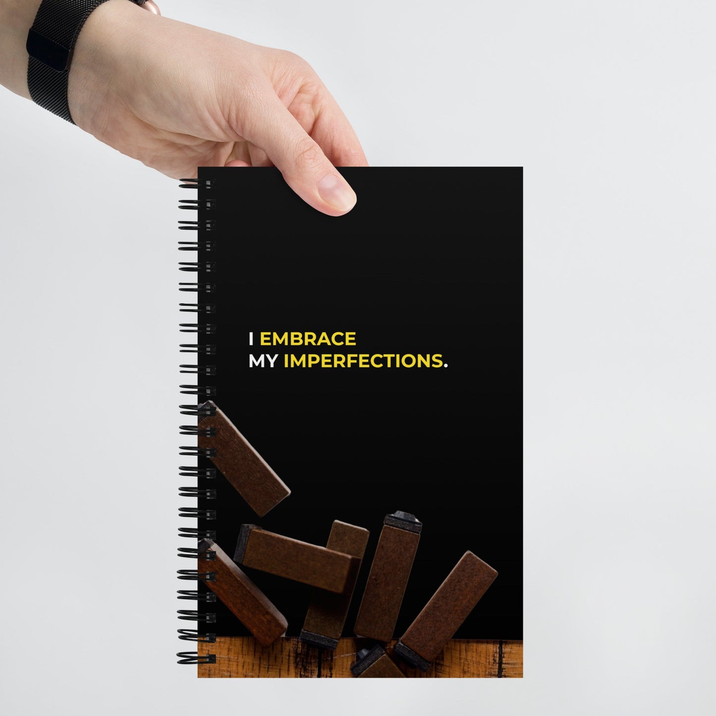 I Embrace My Imperfections | Affirmation Cover Spiral Notebook - f9artist
