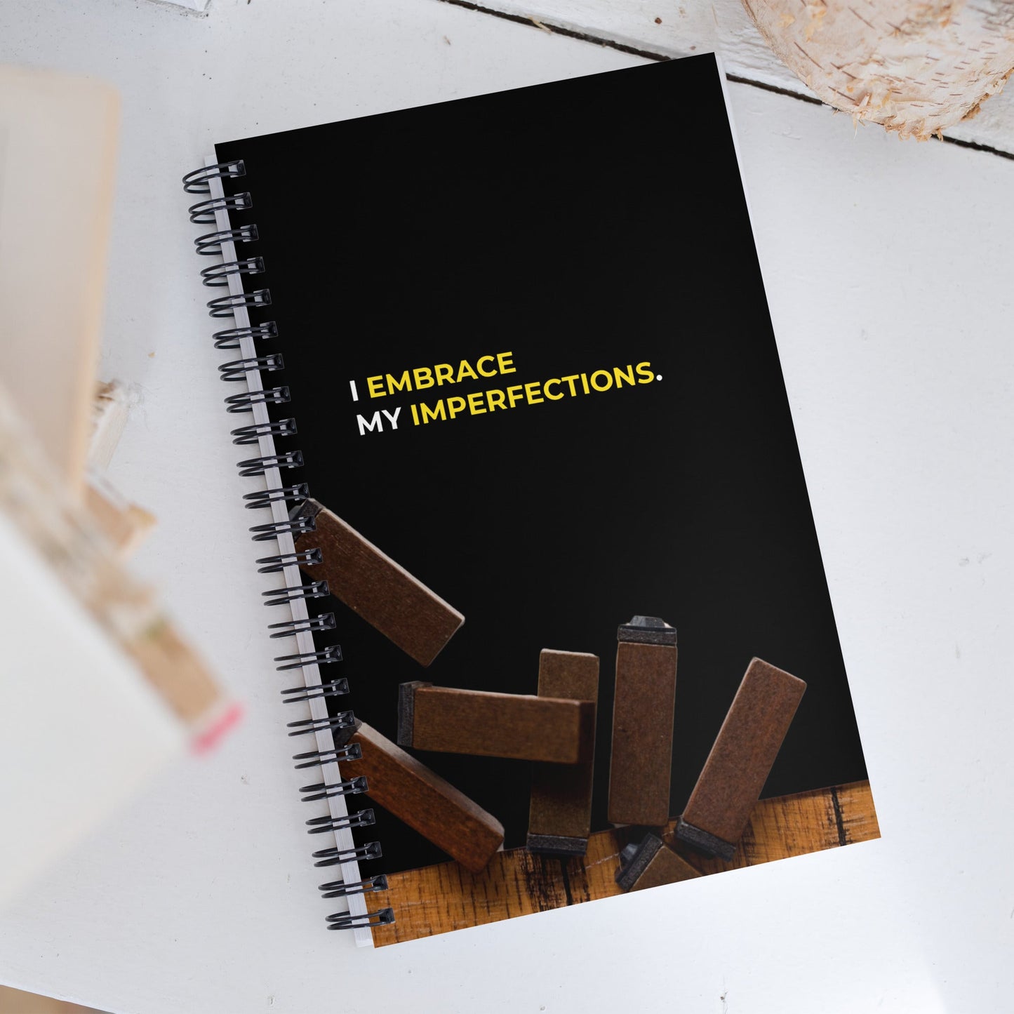 I Embrace My Imperfections | Affirmation Cover Spiral Notebook - f9artist