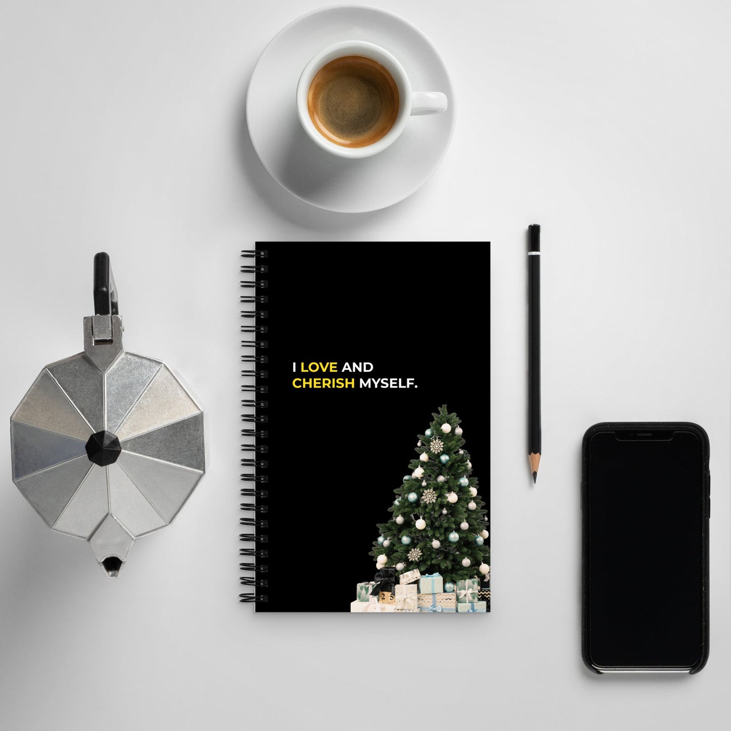 I Love And Cherish Myself | Affirmation Cover Spiral Notebook - f9artist