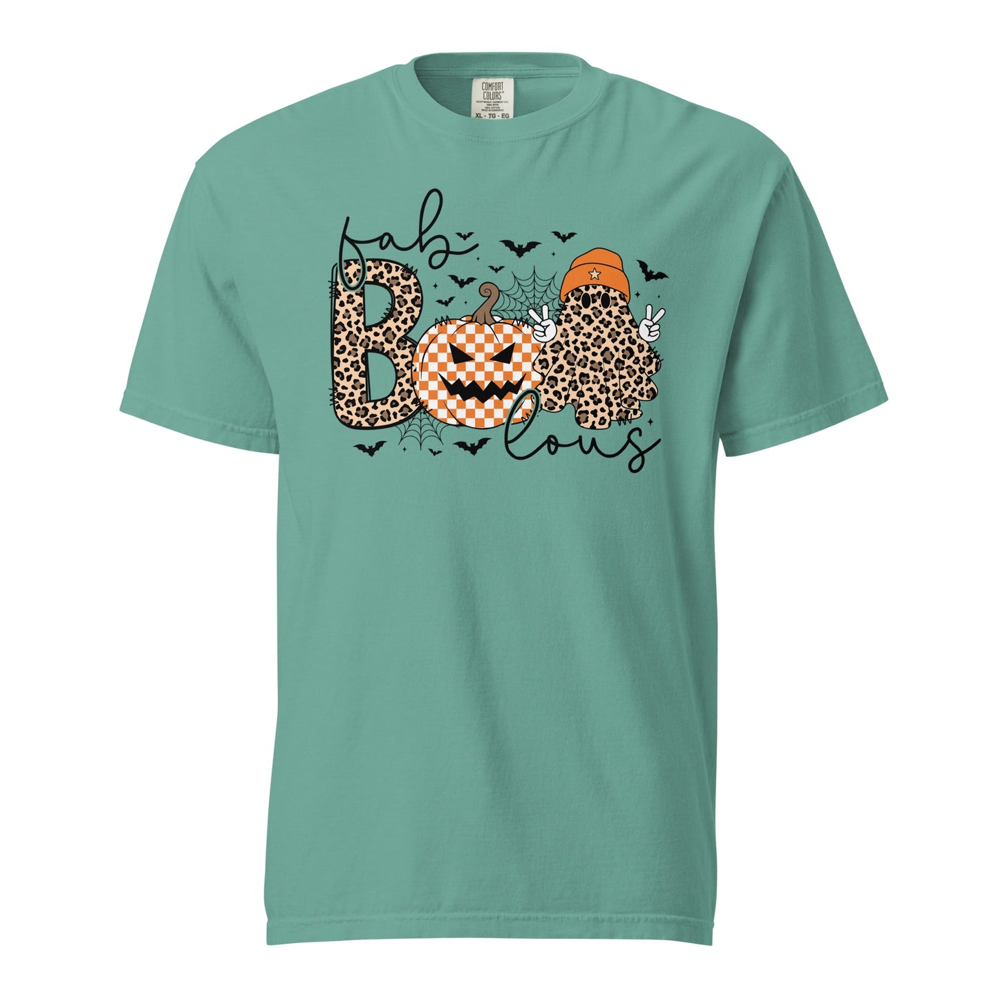 Leopard Print BOO Halloween T-Shirt | Retro Ghost Pumpkin Tee | Fall Spooky Season Shirt | Cute Leopard Halloween Shirt