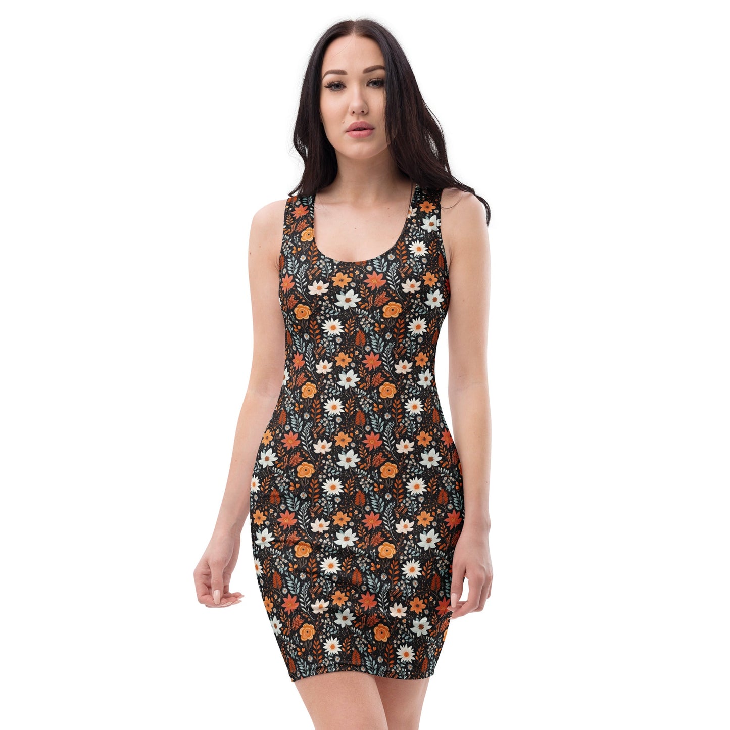 Midnight Bloom Bodycon Dress - f9artist