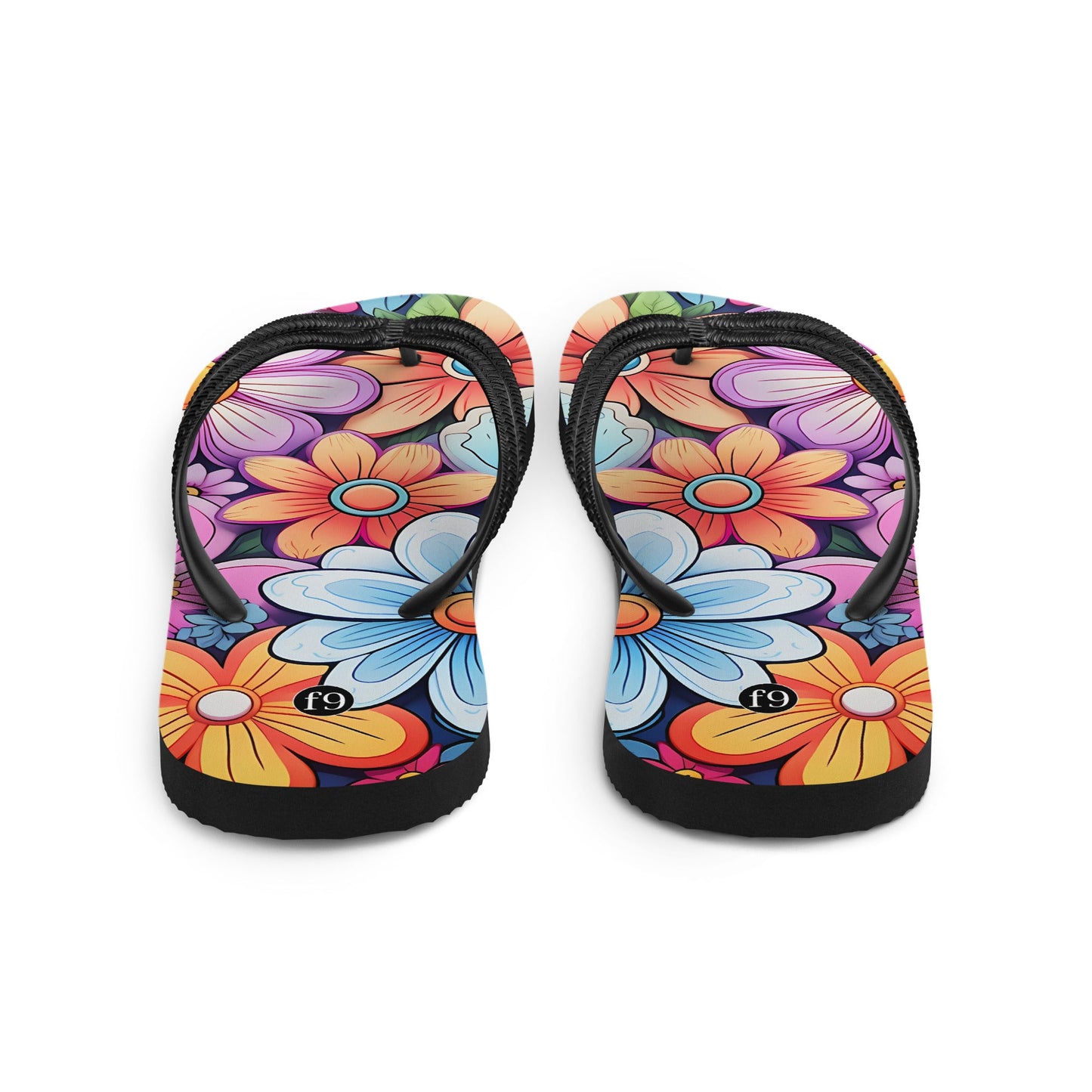 Petal Muse Series colorful floral Sublimation Flip Flop from f9artist – durable, lightweight summer sandals