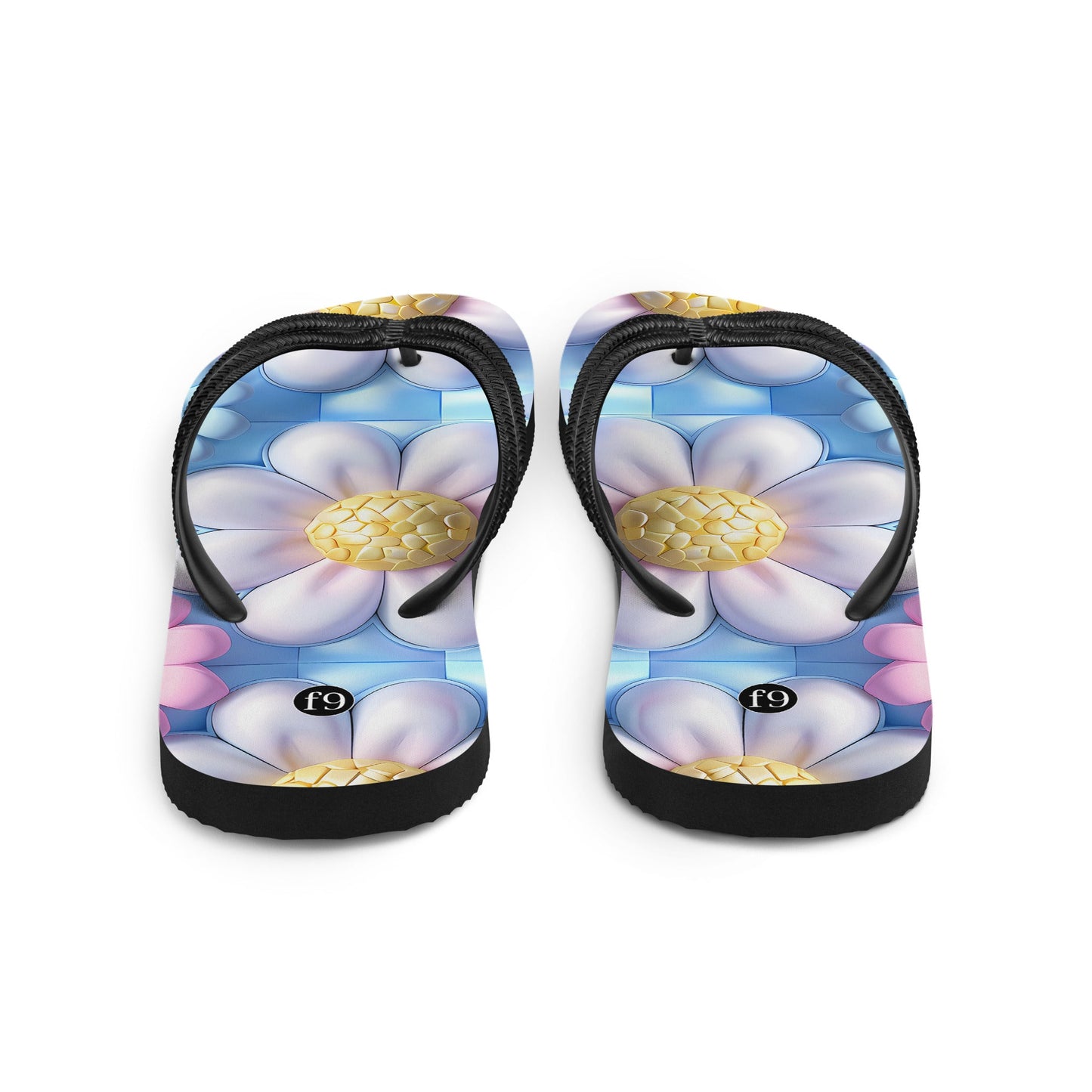 Petal Muse Series colorful floral Sublimation Flip Flop from f9artist – durable, lightweight summer sandals