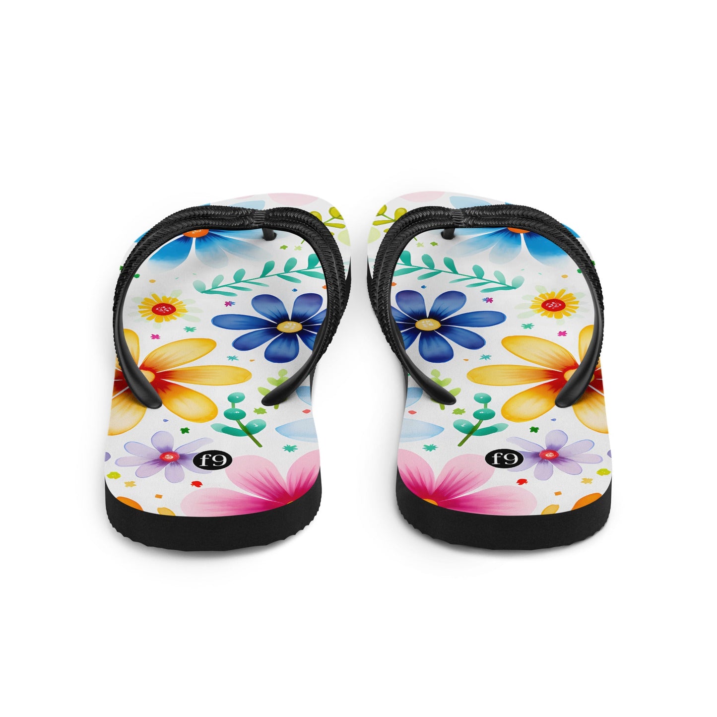 Petal Muse Series colorful floral Sublimation Flip Flop from f9artist – durable, lightweight summer sandals