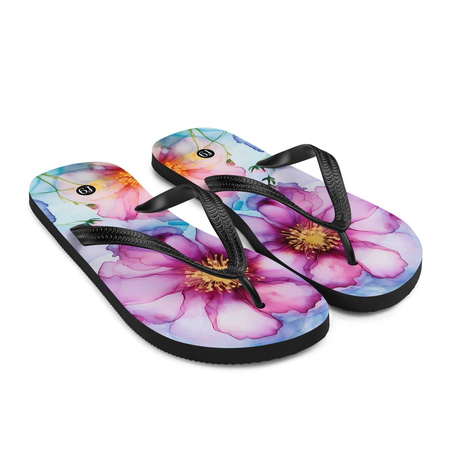 Petal Muse Series colorful floral Sublimation Flip Flop from f9artist – durable, lightweight summer sandals