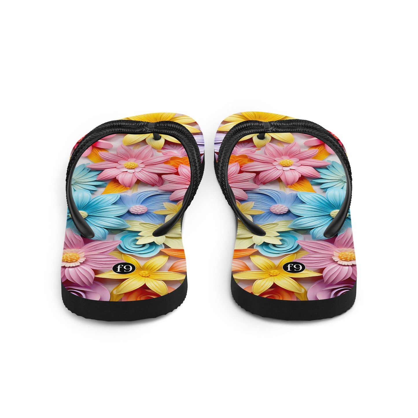 Petal Muse Series colorful floral Sublimation Flip Flop from f9artist – durable, lightweight summer sandals