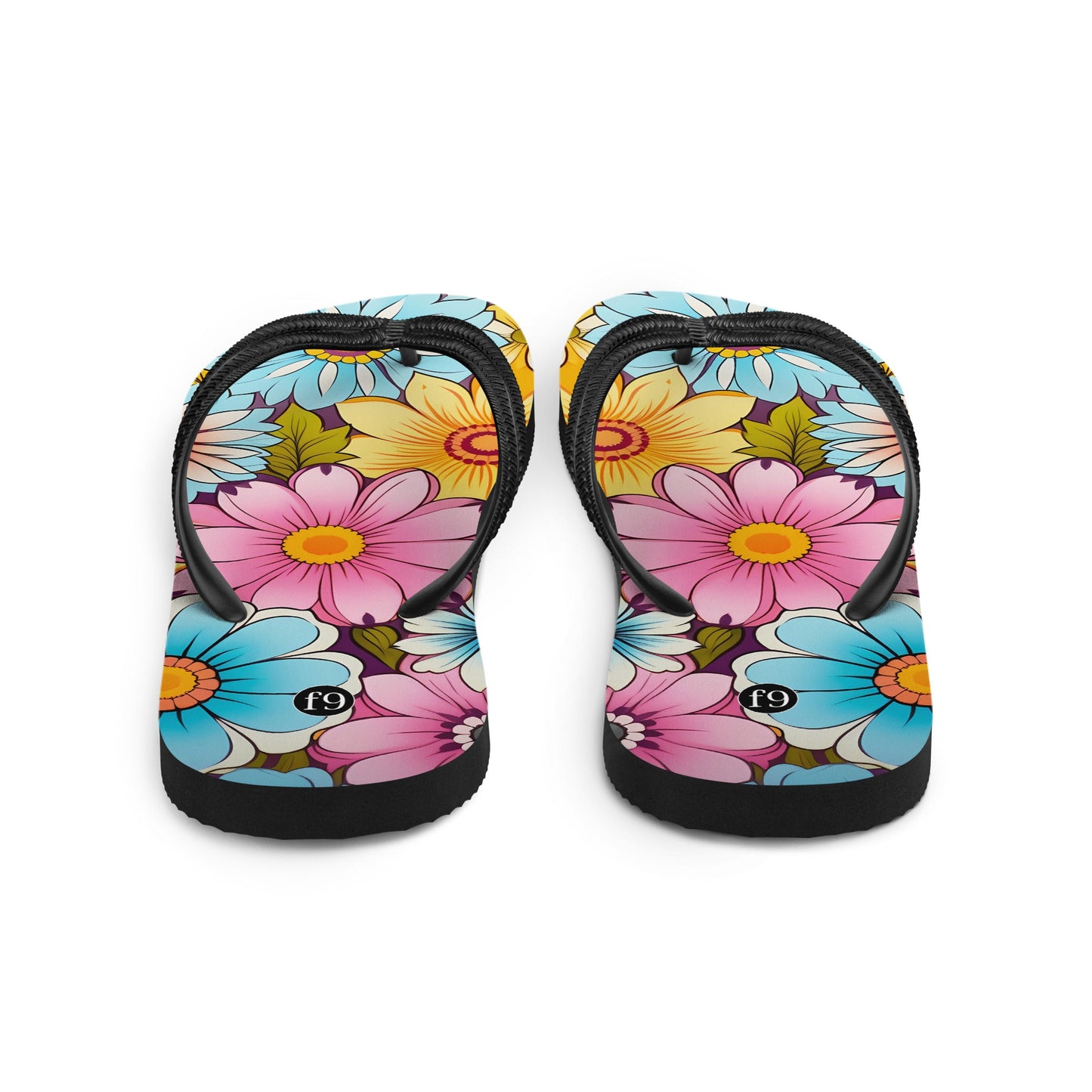 Petal Muse Series colorful floral Sublimation Flip Flop from f9artist – durable, lightweight summer sandals