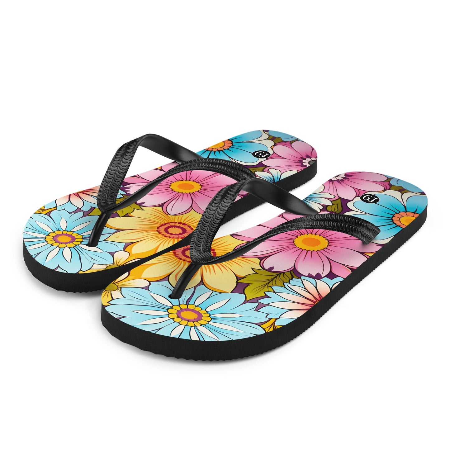 Petal Muse Series colorful floral Sublimation Flip Flop from f9artist – durable, lightweight summer sandals