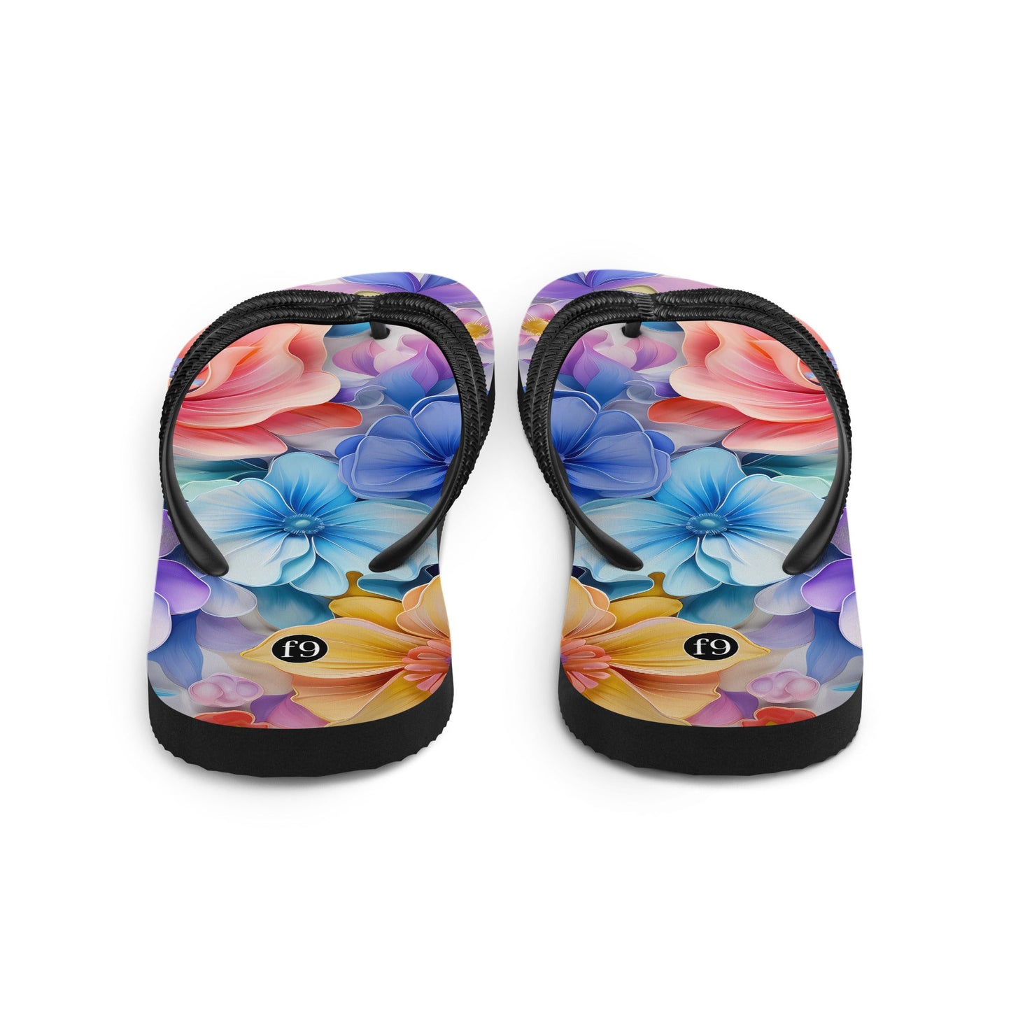Petal Muse Series colorful floral Sublimation Flip Flop from f9artist – durable, lightweight summer sandals