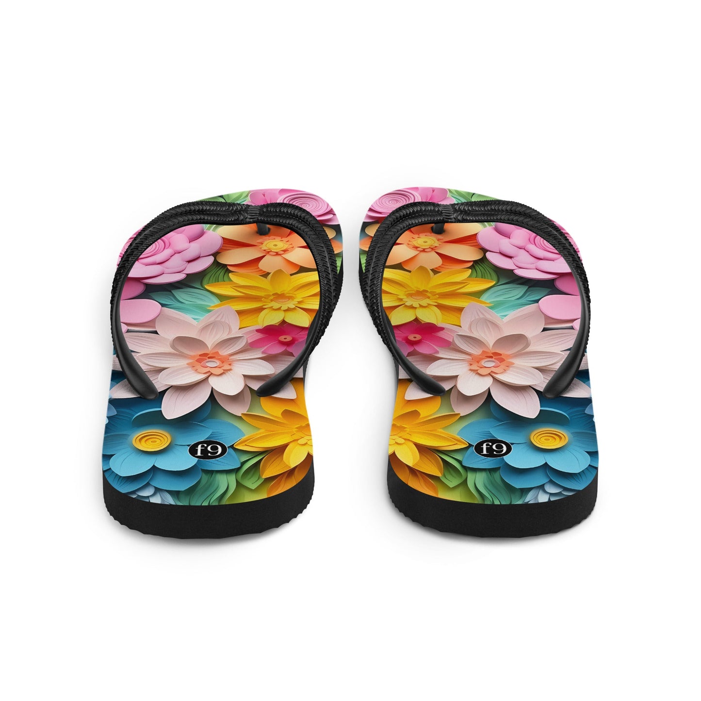 Petal Muse Series colorful floral Sublimation Flip Flop from f9artist – durable, lightweight summer sandals