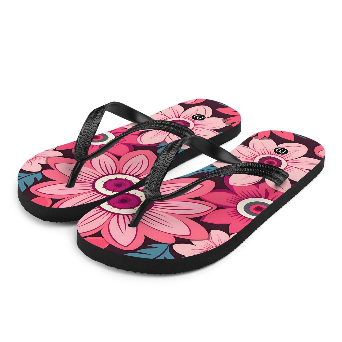 Petal Muse Series colorful floral Sublimation Flip Flop from f9artist – durable, lightweight summer sandals