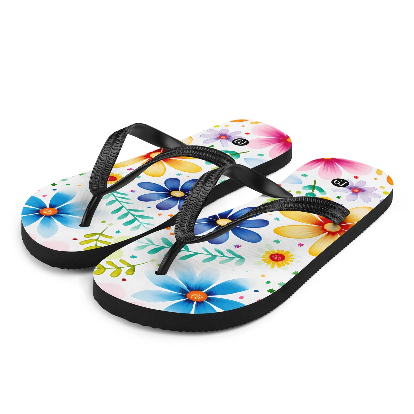 Petal Muse Series colorful floral Sublimation Flip Flop from f9artist – durable, lightweight summer sandals
