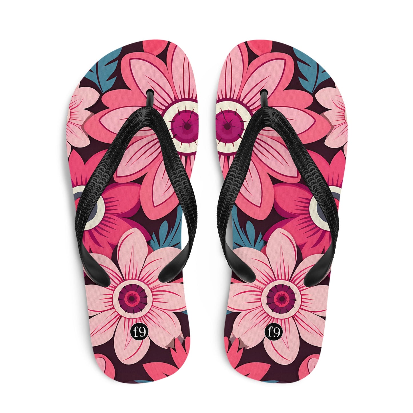 Petal Muse Series colorful floral Sublimation Flip Flop from f9artist – durable, lightweight summer sandals