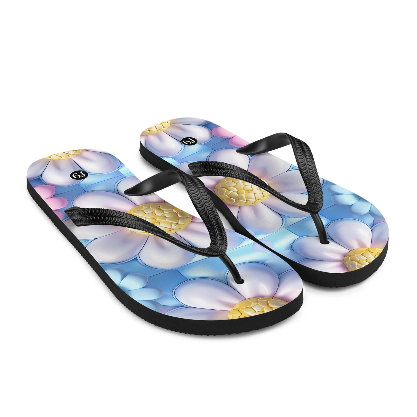Petal Muse Series colorful floral Sublimation Flip Flop from f9artist – durable, lightweight summer sandals