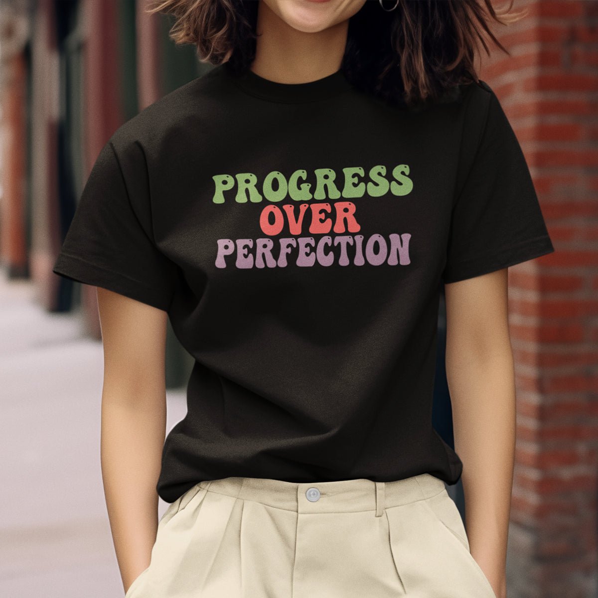 Progress Over Perfection T-Shirt – Unisex Premium Motivational Cotton Tee - f9artist
