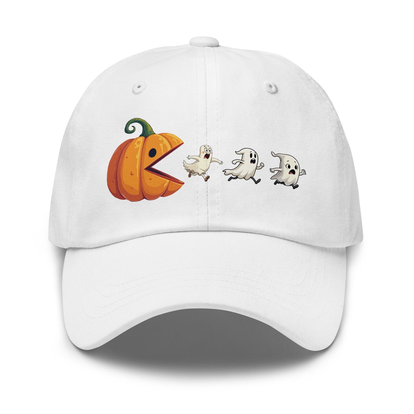 🎃 Pumpkin vs Ghosts Halloween Dad Hat 👻 - f9artist