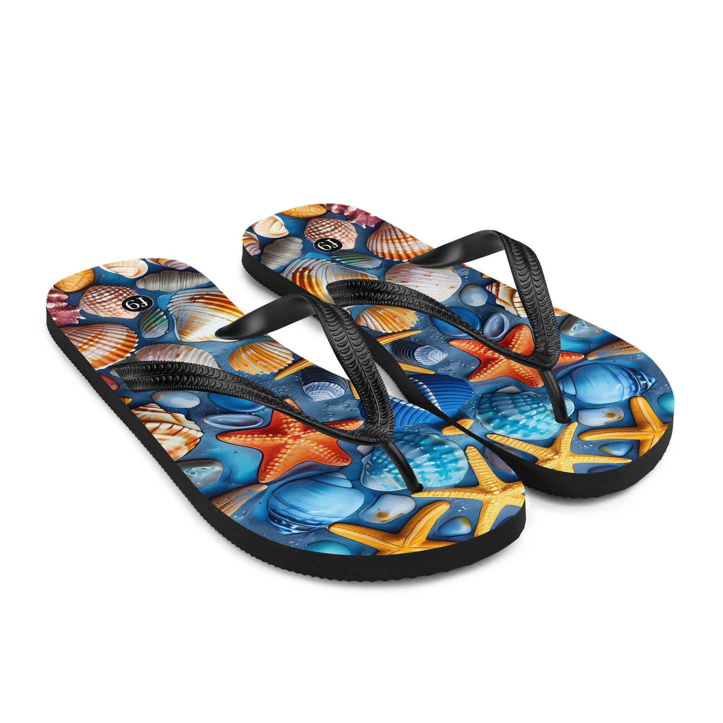 Tide Muse Series Sublimation Flip Flop – rhythmic sea design by f9artist, lightweight summer sandal