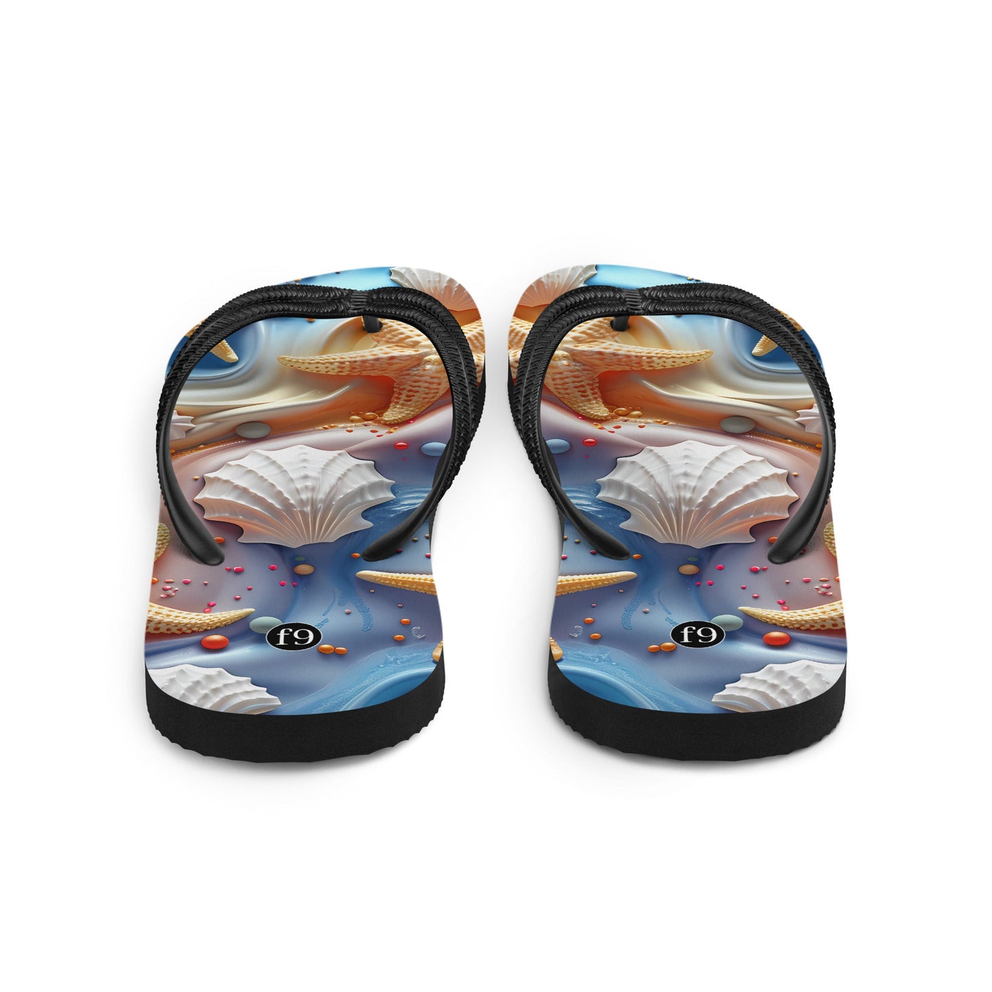 Tide Muse Series Sublimation Flip Flop – rhythmic sea design by f9artist, lightweight summer sandal