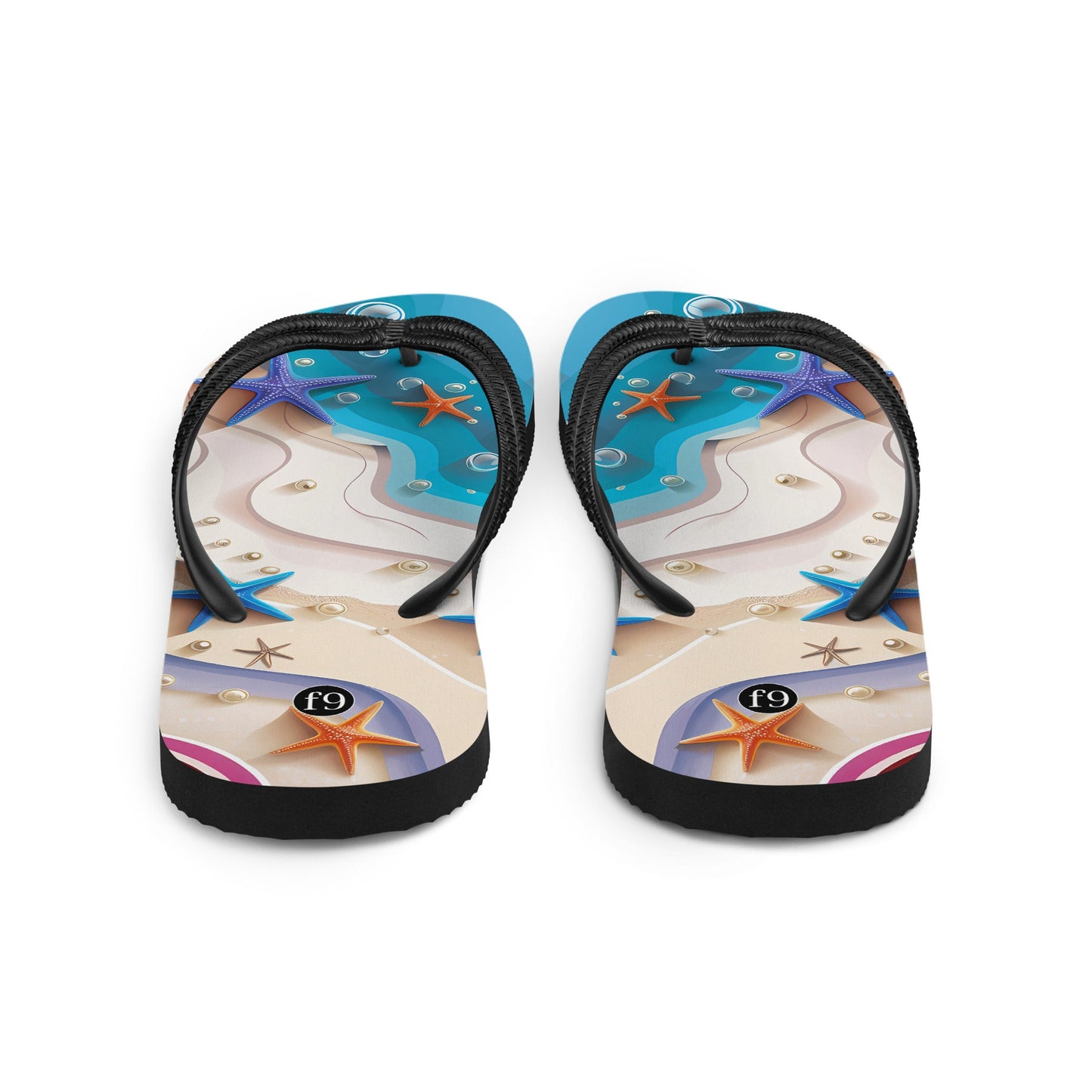 Tide Muse Series Sublimation Flip Flop – rhythmic sea design by f9artist, lightweight summer sandal