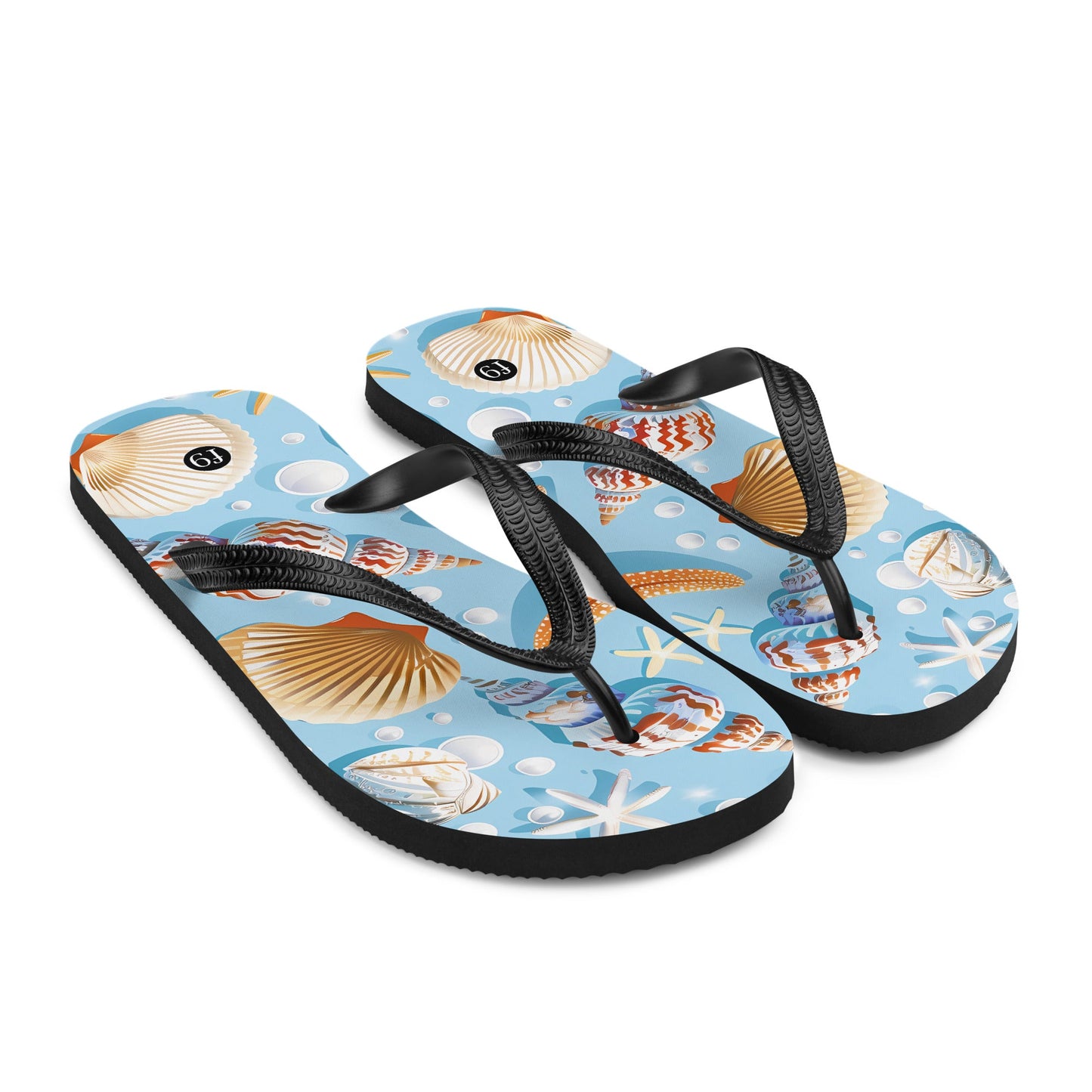Tide Muse Series Sublimation Flip Flop – rhythmic sea design by f9artist, lightweight summer sandal