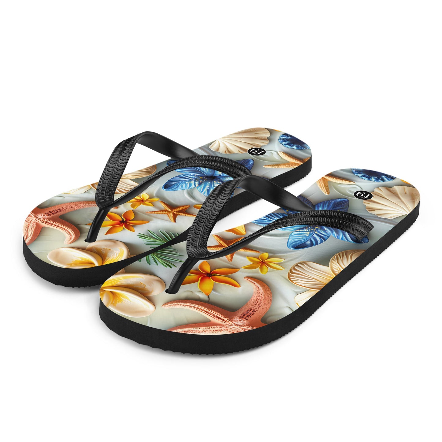 Tide Muse Series Sublimation Flip Flop – rhythmic sea design by f9artist, lightweight summer sandal