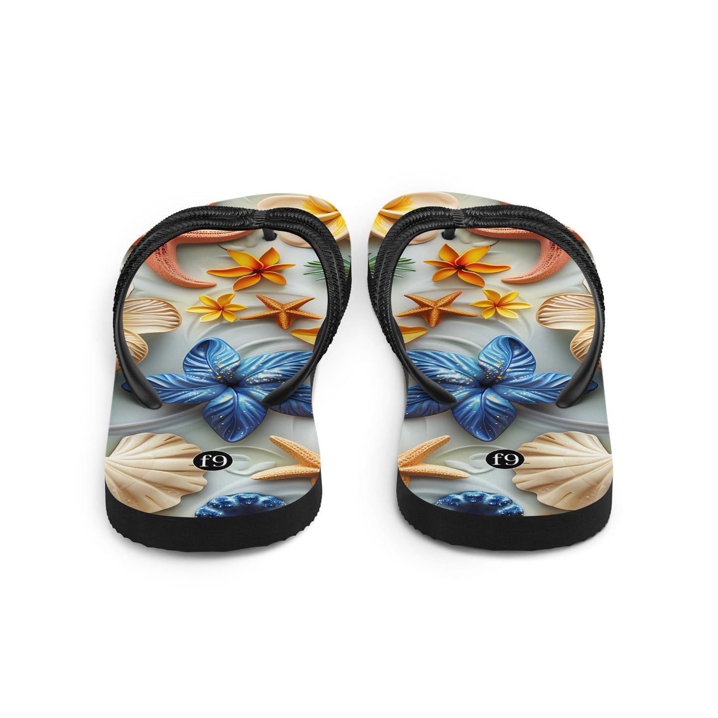 Tide Muse Series Sublimation Flip Flop – rhythmic sea design by f9artist, lightweight summer sandal