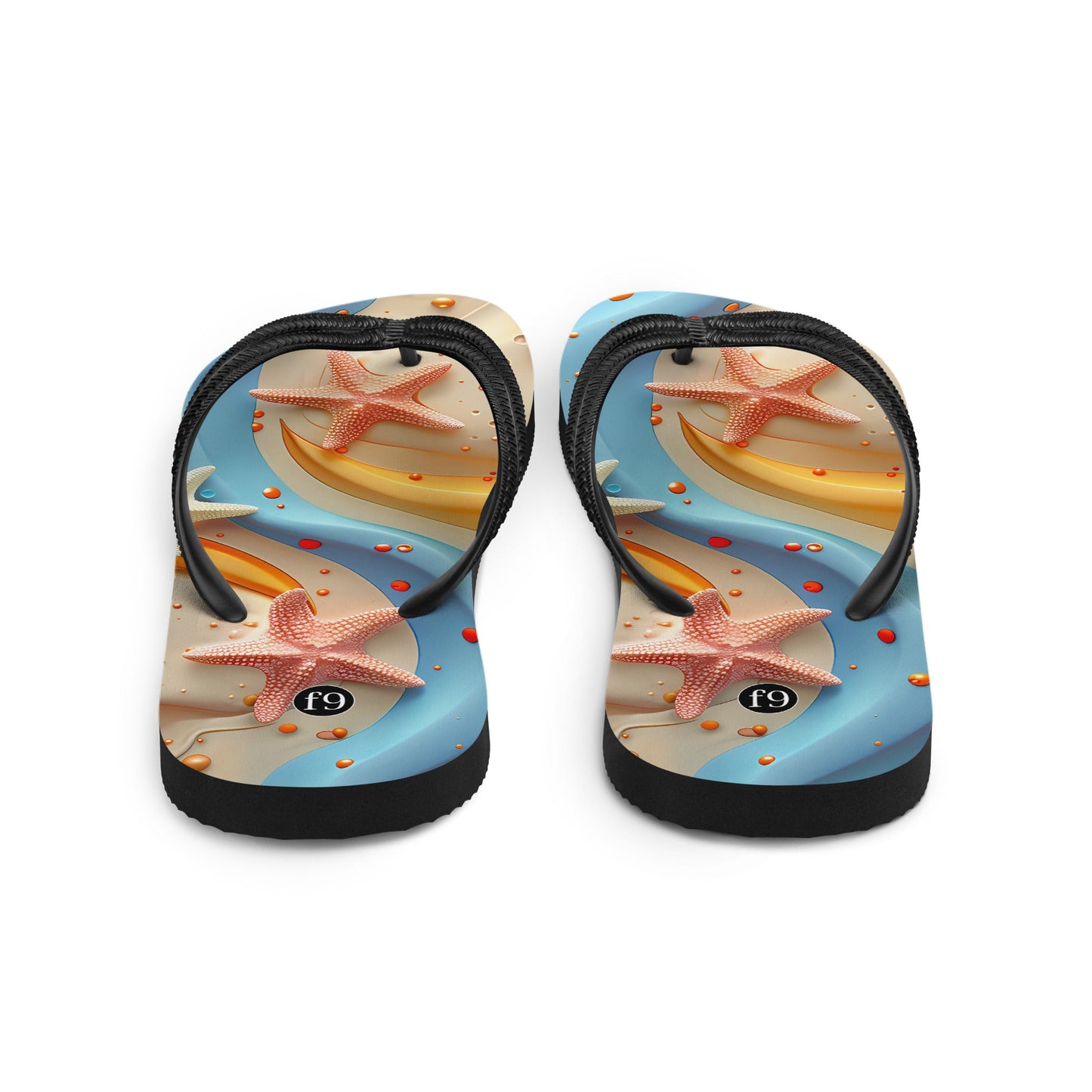 Tide Muse Series Sublimation Flip Flop – rhythmic sea design by f9artist, lightweight summer sandal