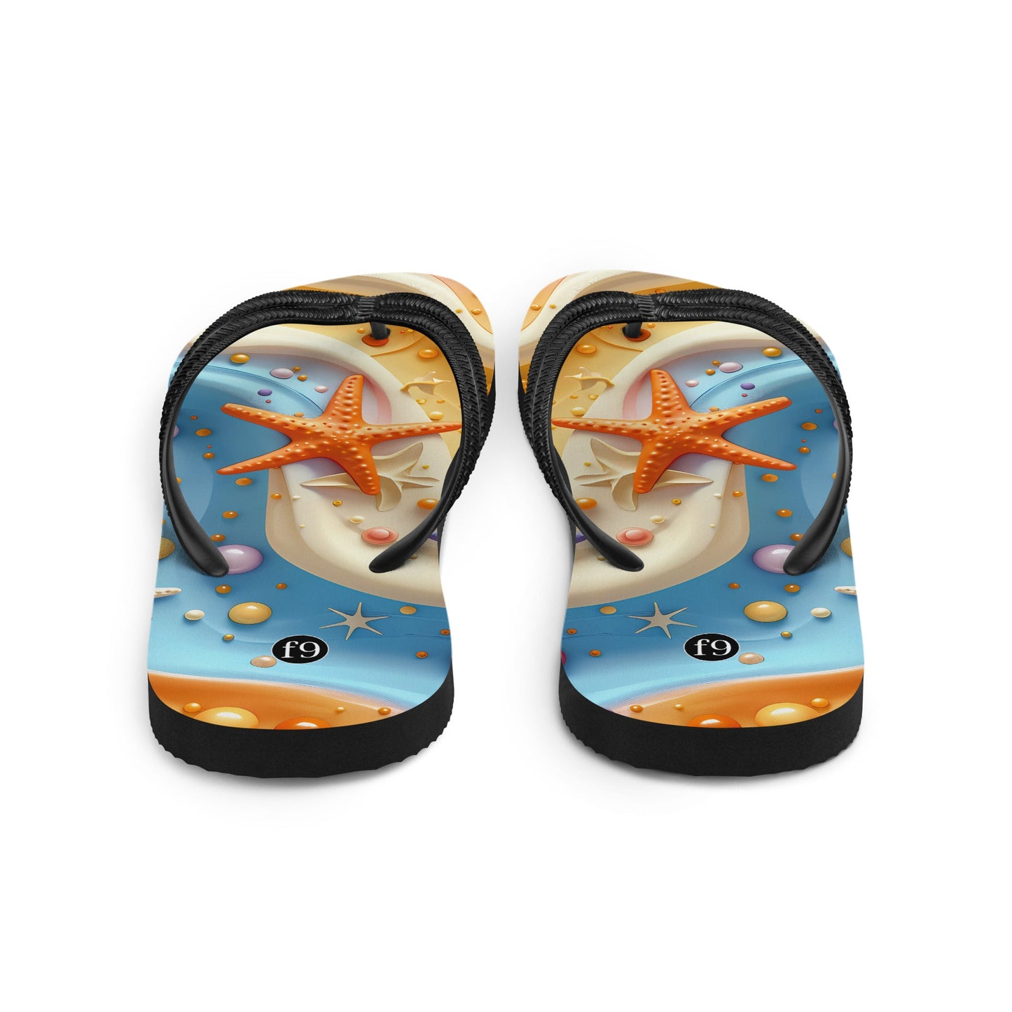 Tide Muse Series Sublimation Flip Flop – rhythmic sea design by f9artist, lightweight summer sandal