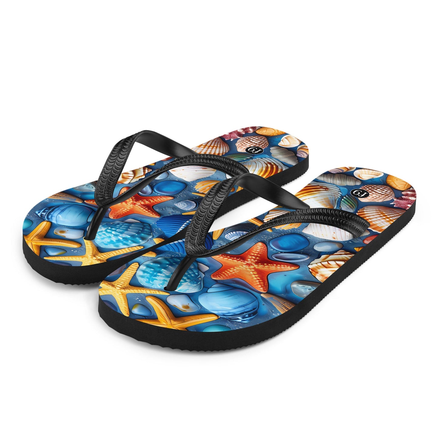 Tide Muse Series Sublimation Flip Flop – rhythmic sea design by f9artist, lightweight summer sandal