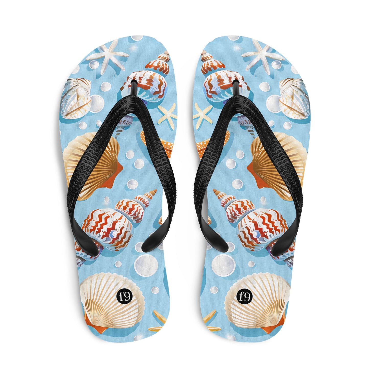 Tide Muse Series Sublimation Flip Flop – rhythmic sea design by f9artist, lightweight summer sandal