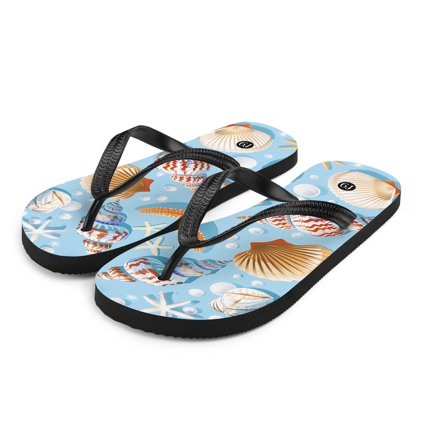 Tide Muse Series Sublimation Flip Flop – rhythmic sea design by f9artist, lightweight summer sandal