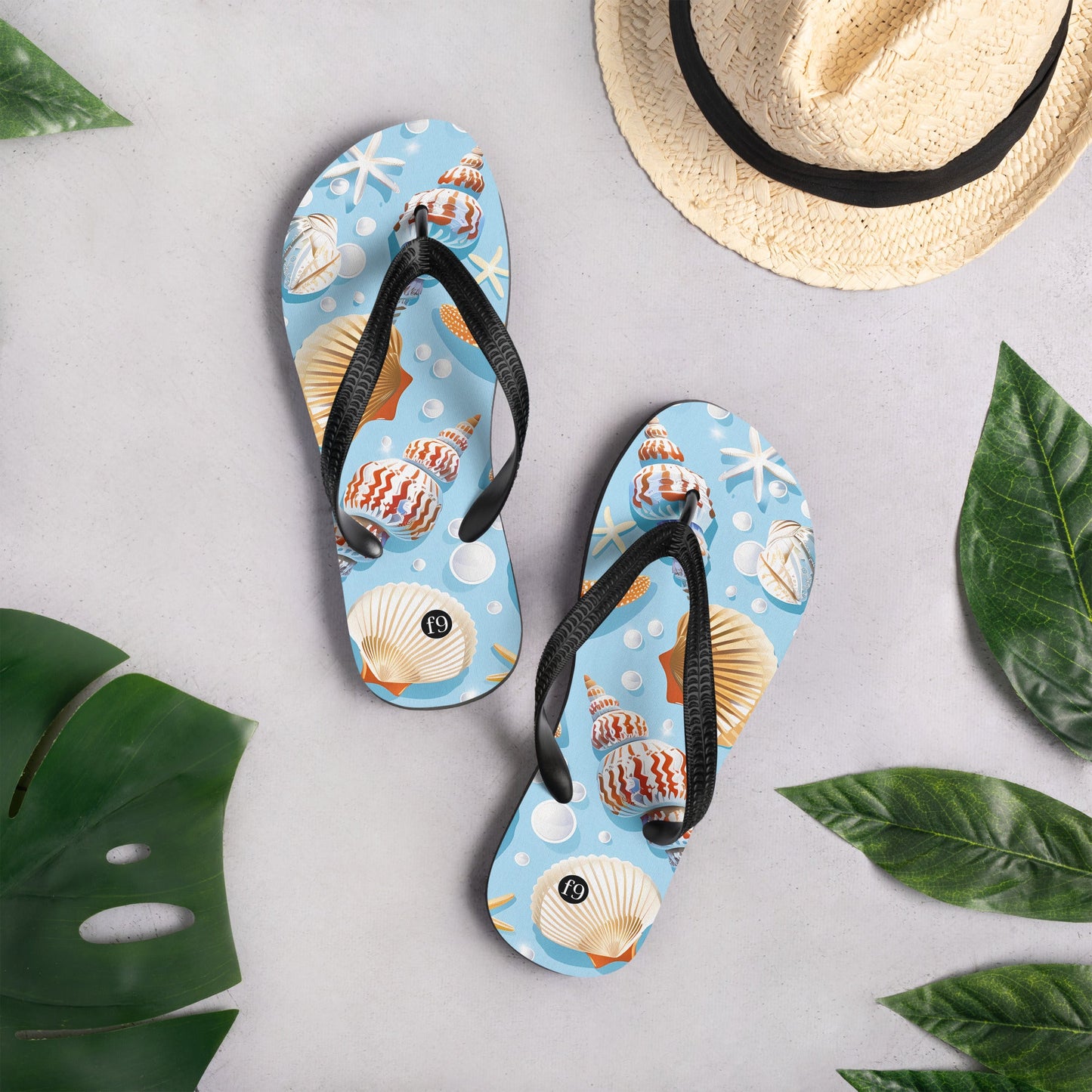 Tide Muse Series Sublimation Flip Flop – rhythmic sea design by f9artist, lightweight summer sandal