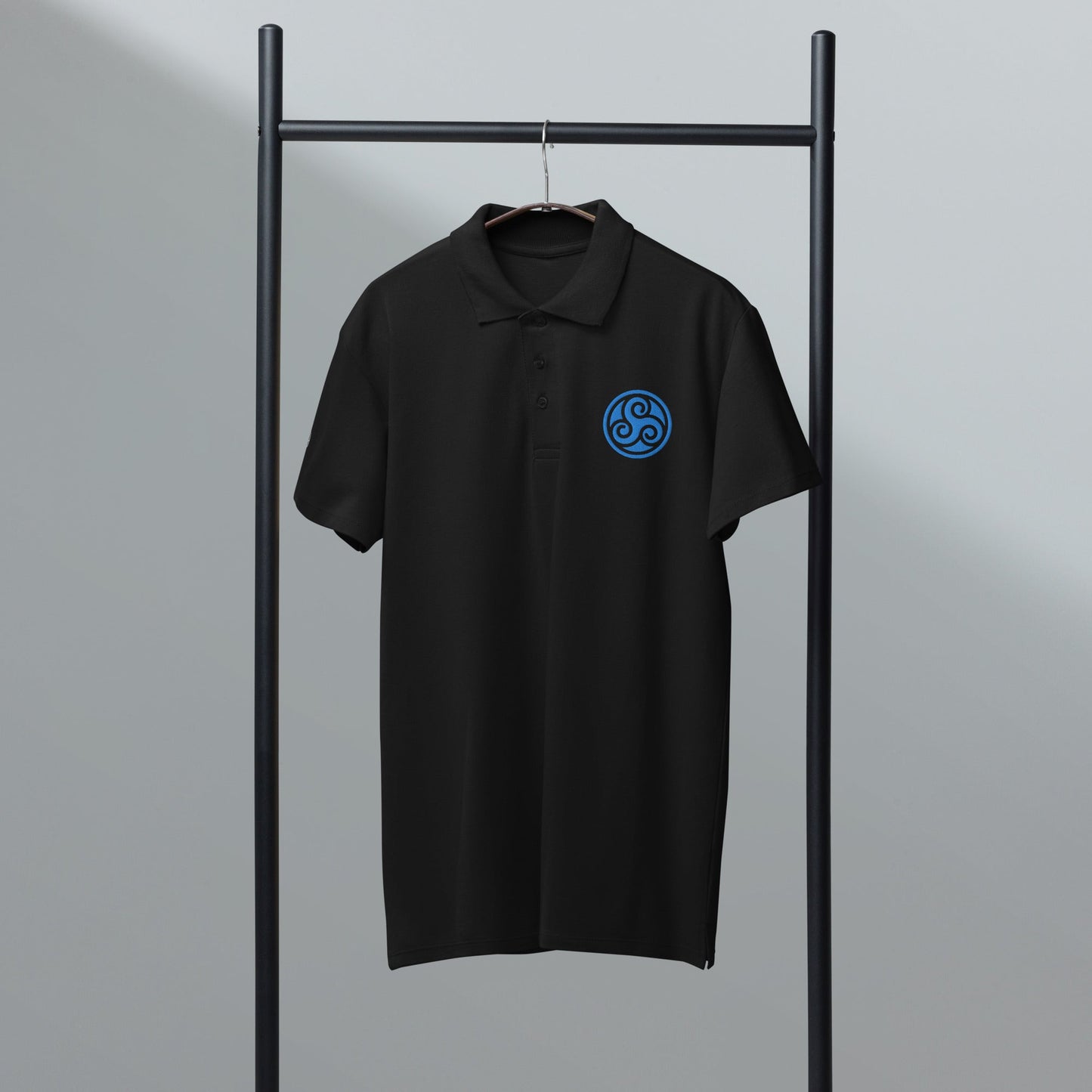 Water symbol embroidered premium pique polo shirt - f9artist