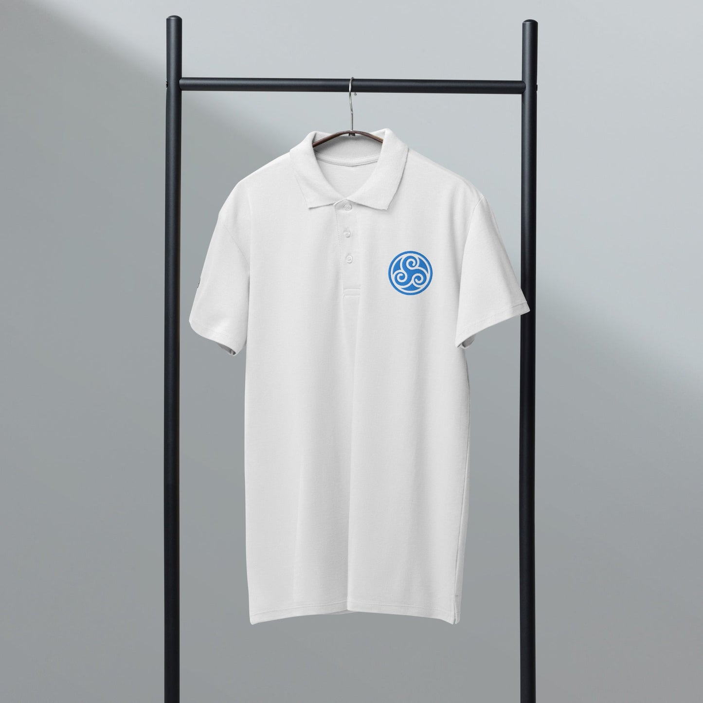 Water symbol embroidered premium pique polo shirt - f9artist